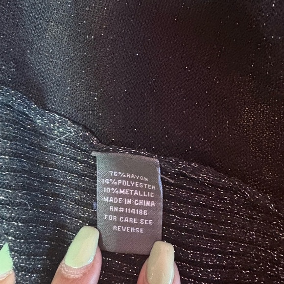89th & Madison Black Metallic Cardigan - Picture 2 of 5